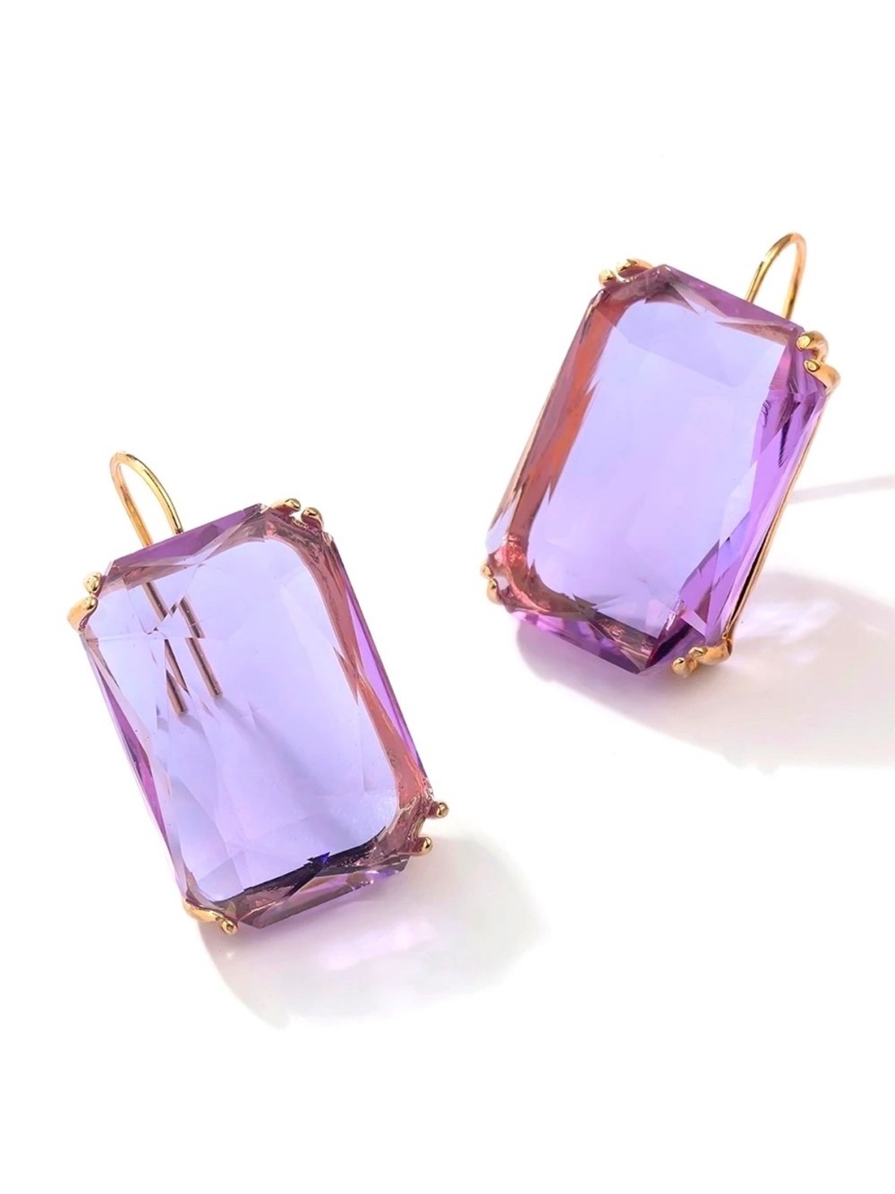 🍋2/$30 New Lavender Faceted Rectangle Drop Earrings
